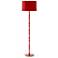 Kane 64.5" High Ruby Red Modern Brass Finish Floor Lamp with Celadon Shade
