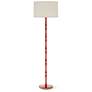 1_Kane 64.5" High Ruby Red Modern Brass Finish Floor Lamp with Fondine Shade