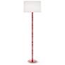 1_Kane 64.5" High Ruby Red Polished Nickel Floor Lamp w/ Ascot White Shade