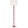 Kane 64.5" High Ruby Red Polished Nickel Floor Lamp w/ Ascot White Shade