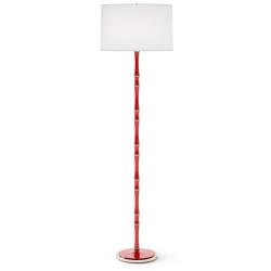 Kane 64.5" High Ruby Red Polished Nickel Floor Lamp w/ Ascot White Shade