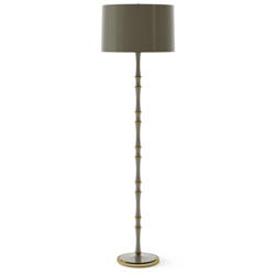 Kane 64.5" High Smokey Taupe Modern Brass Floor Lamp w/ Celadon Shade