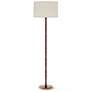 1_Kane 64.5" High Sugar Plum Modern Brass Finish Floor Lamp w/ Fondine Shade