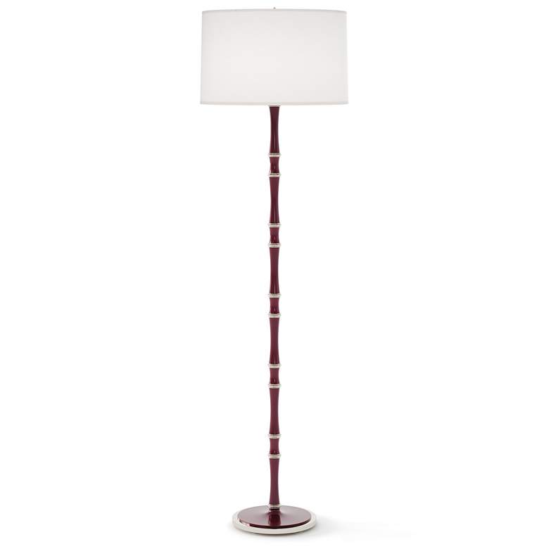 Image 1 Kane 64.5" High Sugar Plum Polished Nickel Floor Lamp w/ Ascot White Shade
