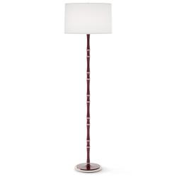 Kane 64.5" High Sugar Plum Polished Nickel Floor Lamp w/ Ascot White Shade