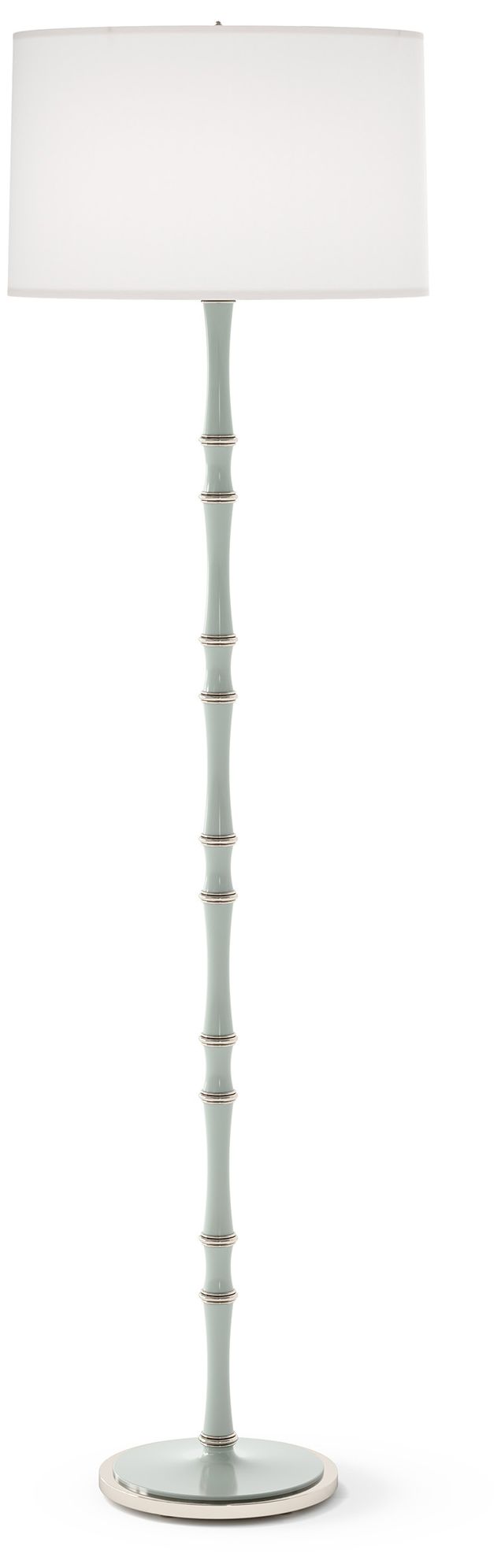 Kane 64.5" Celadon Polished Nickel Floor Lamp w/Ascot Whitede Made to