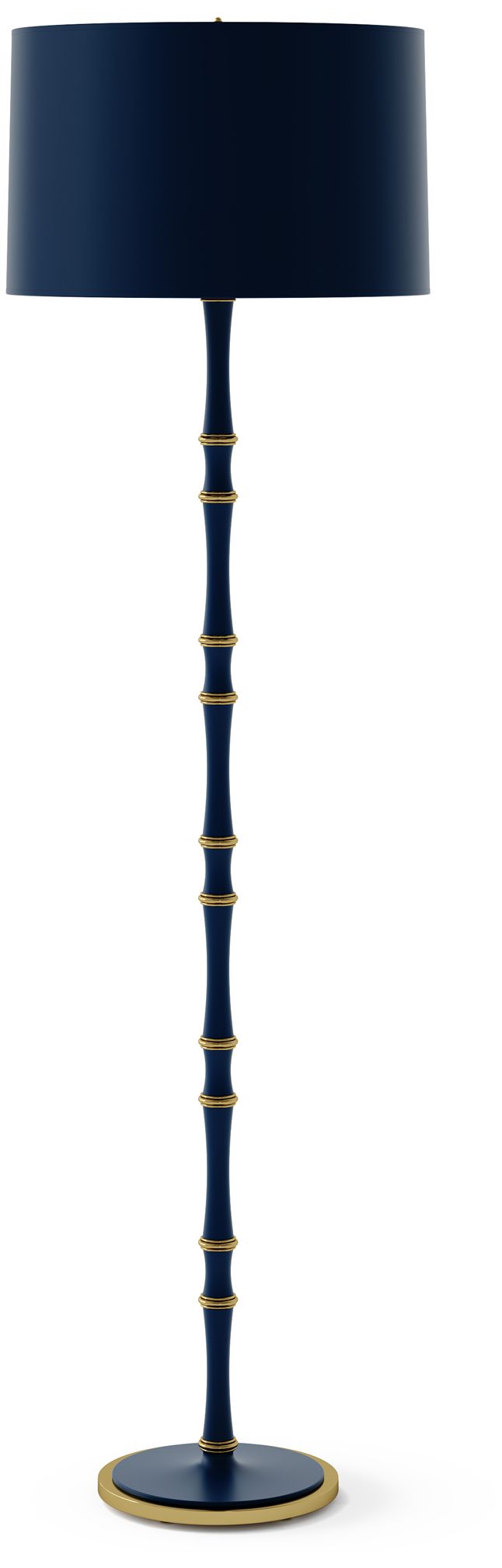 Kane 64.5" Midnight Blue Modern Brass Floor Lamp w/Celadon Made to Ord