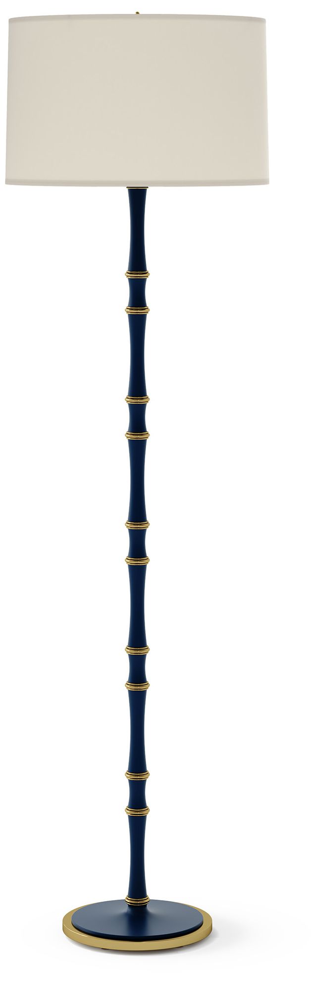 Kane 64.5" Midnight Blue Modern Brass Floor Lamp w/Fondine Made to Ord