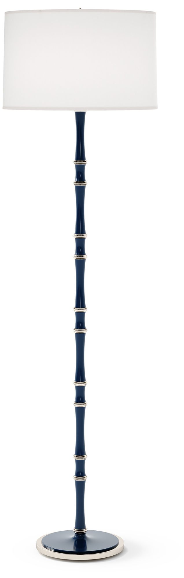 Kane 64.5" Midnight Blue Nickel Floor Lamp w/Ascot Whitee Made to Orde