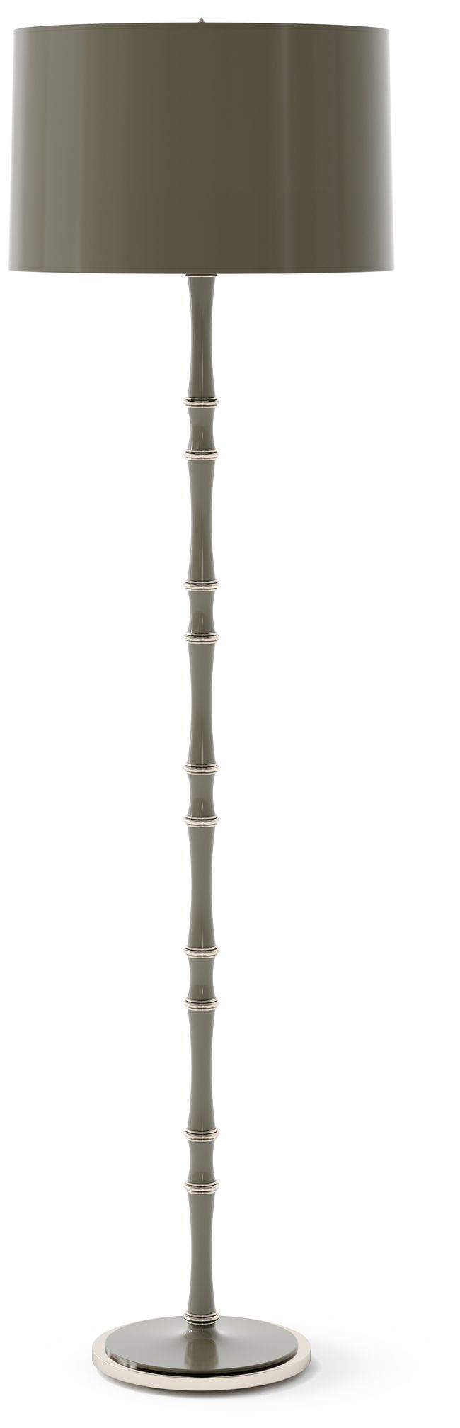 Kane 64.5" Smokey Taupe Polished Nickel Floor Lamp w/Celadon Made to O