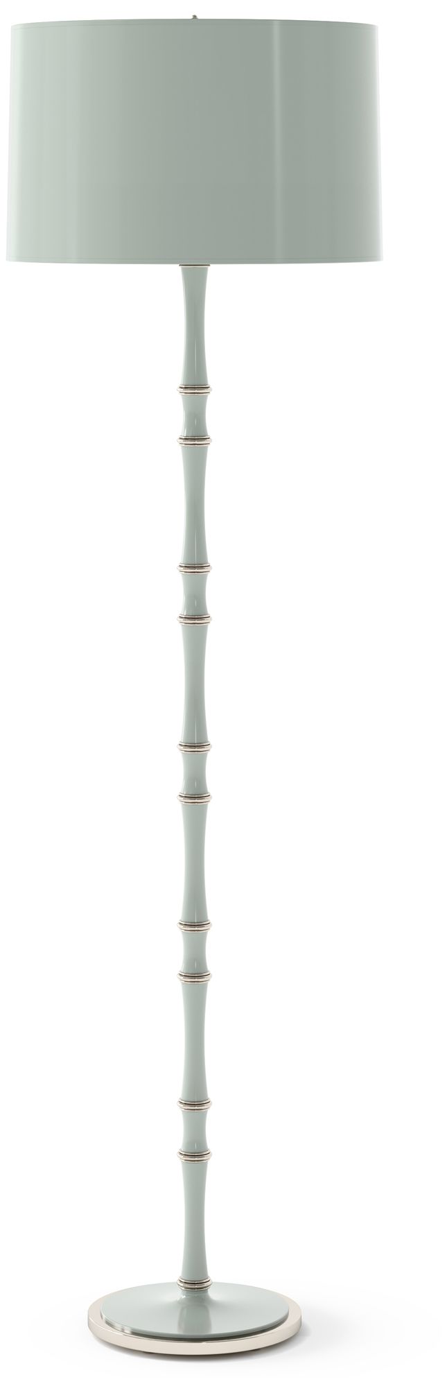 Kane 64.5"H Celadon Polished Nickel Floor Lamp w/ Celadon Made to Orde