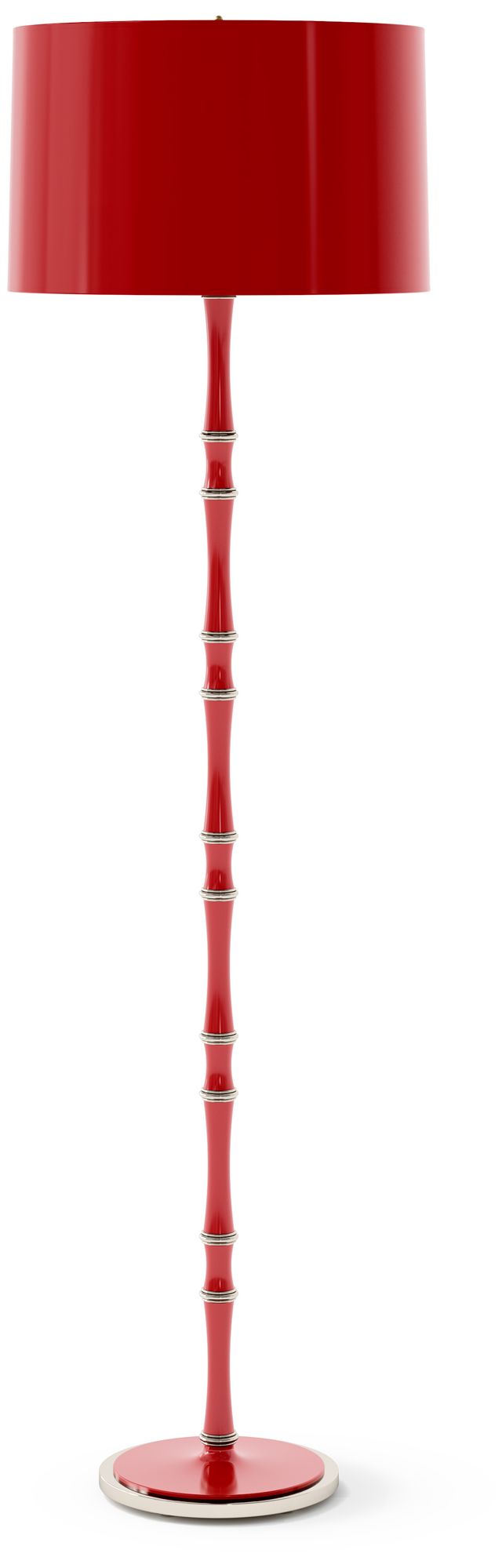 Kane 64.5"H Ruby Red Polished Nickel Floor Lamp w/ Celadon Made to Ord