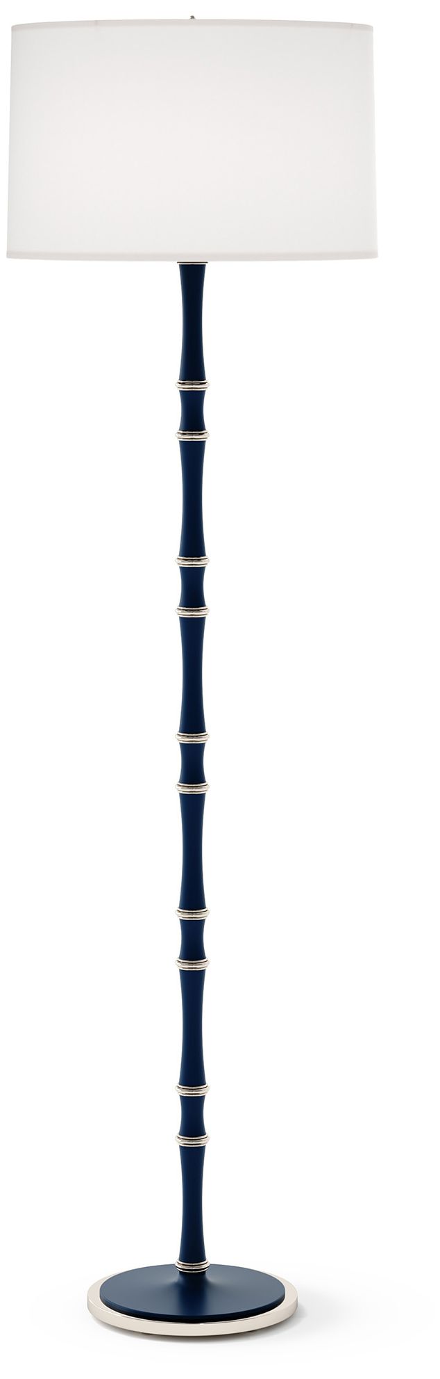 Kane 64.5" Midnight Blue Nickel Floor Lamp w/Ascot Whitee Made to Order
