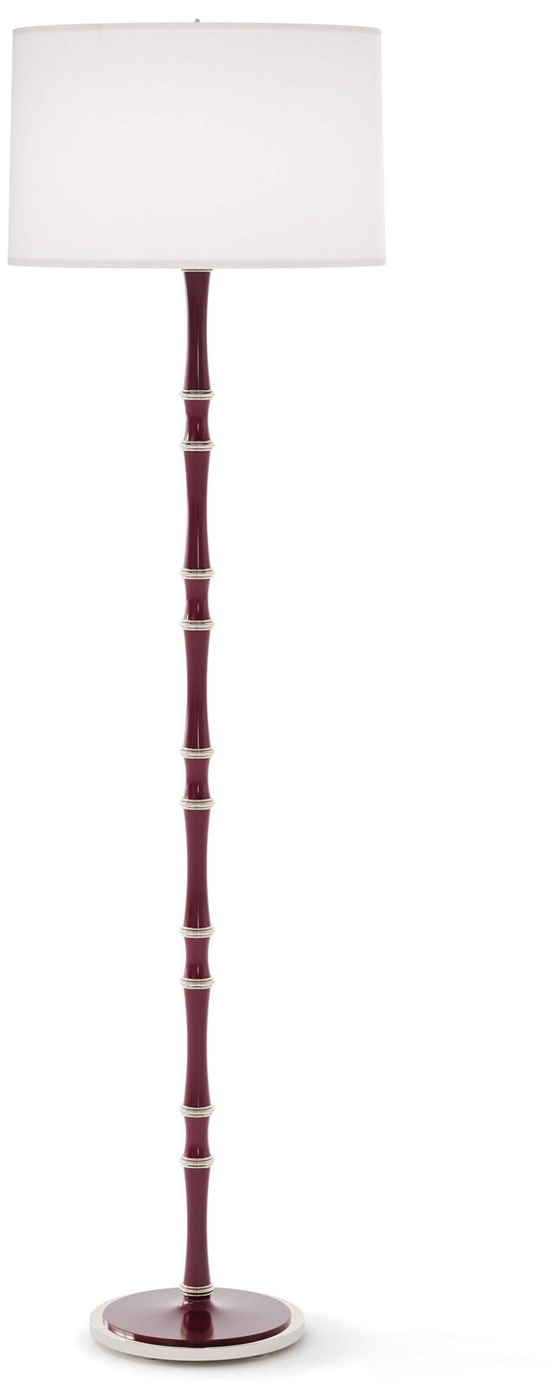 Kane 64.5" Sugar Plum Nickel Floor Lamp w/Ascot Whitee Made to Order