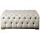 Kaniel 42 1/2" Wide Antique White Fabric Button-Tufted Bench