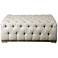 Kaniel 42 1/2" Wide Antique White Fabric Button-Tufted Bench