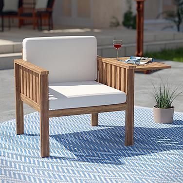 Kanmill Natural Outdoor Cushioned Lounge Chair