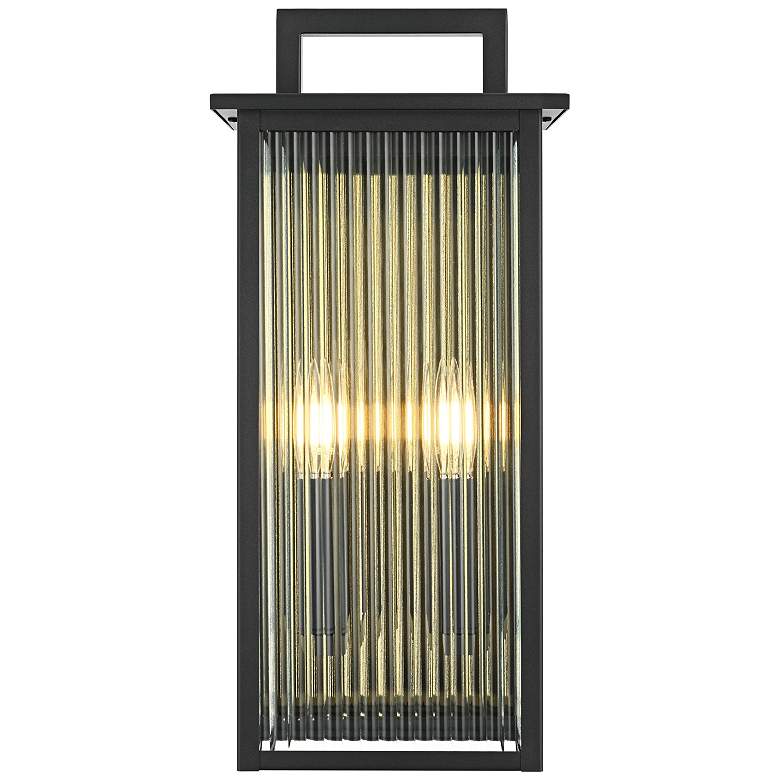 Image 2 Kannon 19" High Black 2-Light Outdoor Wall Light