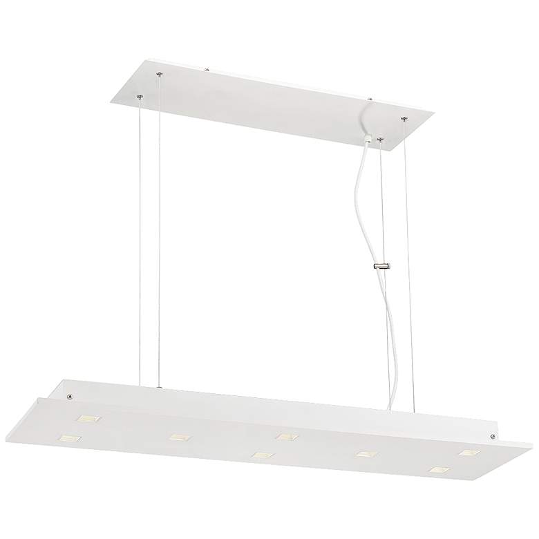 Image 1 Kano 35" Wide Aluminum 8-LED Kitchen Island Light Pendant