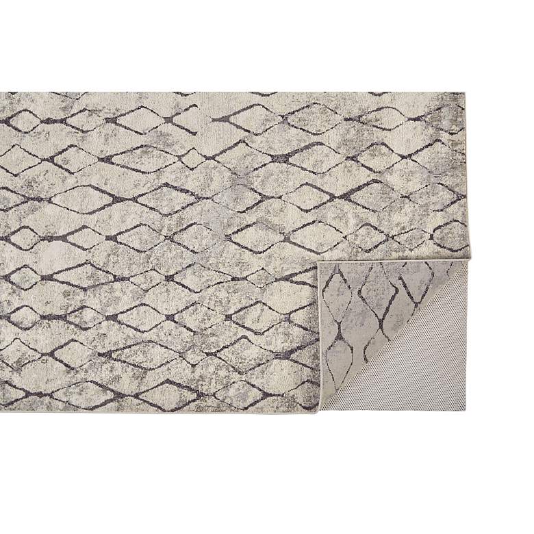 Image 4 Kano 3872F 5'3"x7'6" Ivory and Charcoal Trellis Area Rug more views