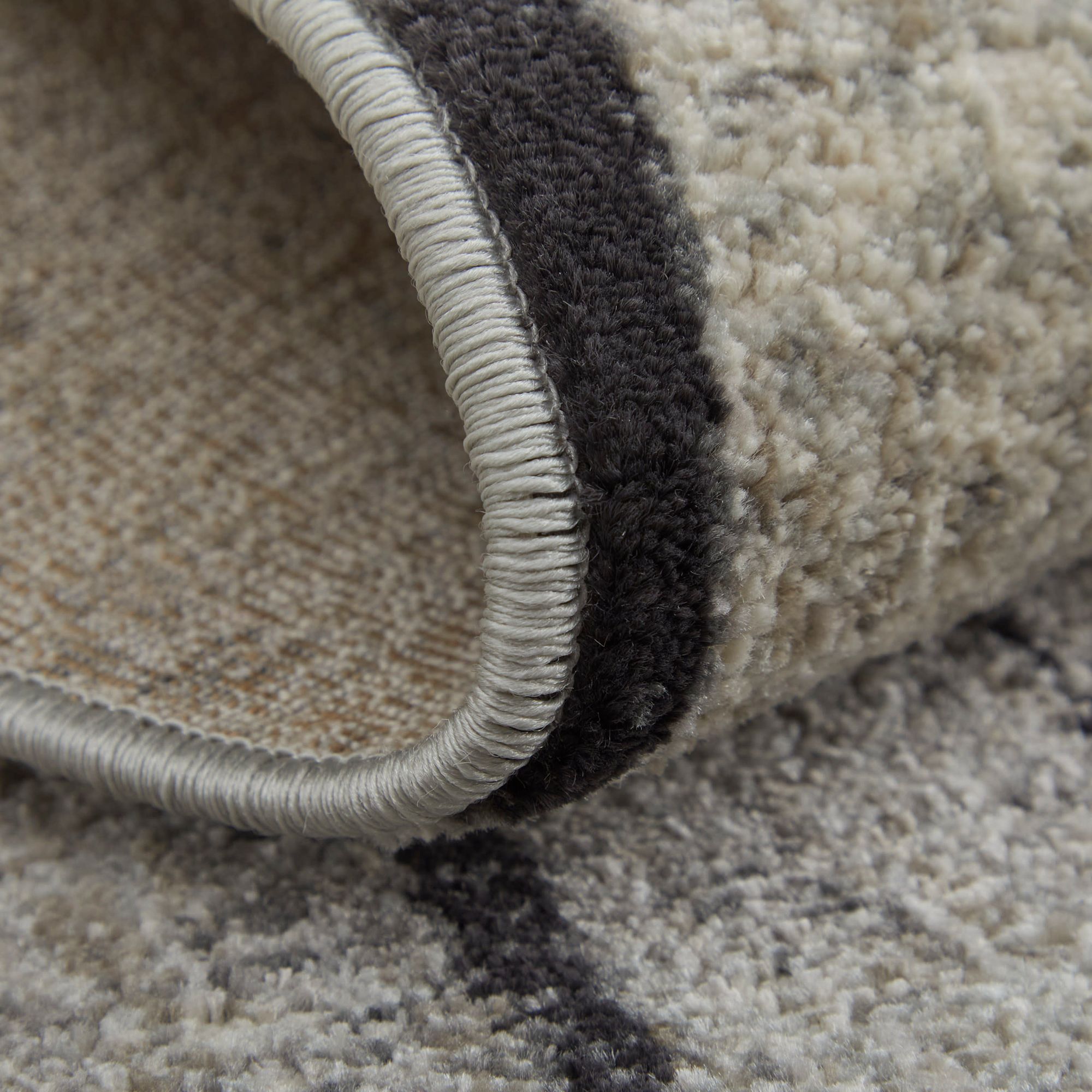 Image 7 Kano 39LIF 6'7"x9'6" Ivory/Charcoal Rectangular Area Rug more views