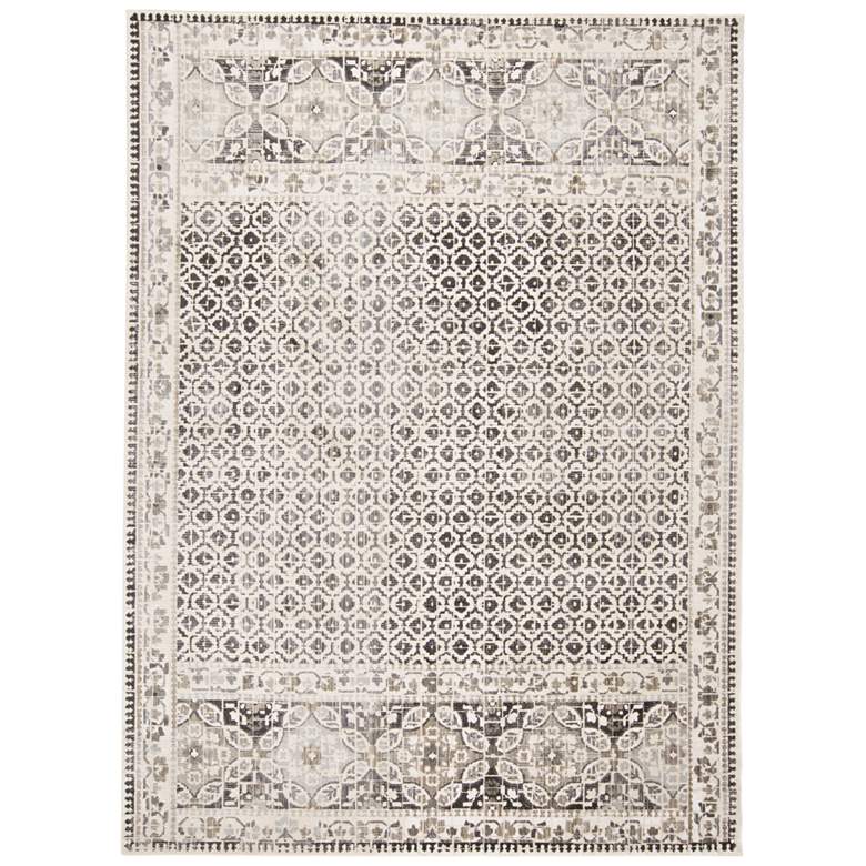 Image 2 Kano 8643874 5&#39;3 inchx7&#39;6 inch Gray Ivory Geometric Floral Area R