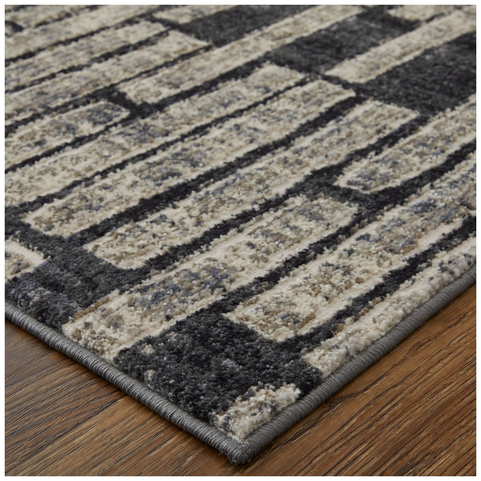 Image 3 Kano Geometric Indoor Gray Area Rug 39LKF 5'-3" x 7'-6" more views