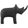 Kano Textured Matte Black 11" Wide Rhino Figurine