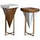 Kanos 10 1/4" Wide White and Walnut Accent Tables Set of 2
