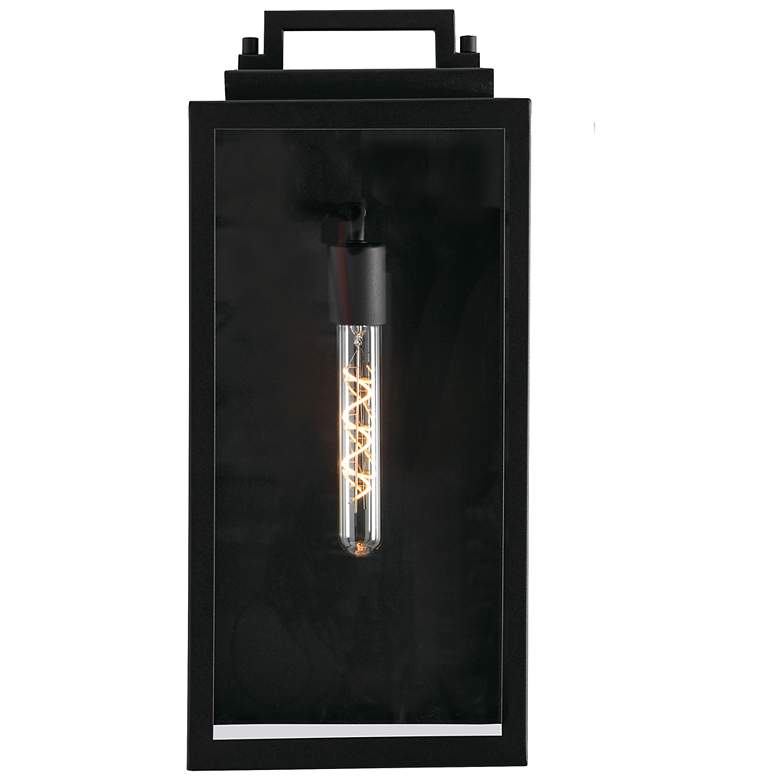 Image 3 Kansas 19.25" High Black Outdoor Wall Sconce With Clear Glass Shade more views