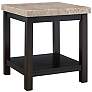 1_Kansas 22" Wide Marble and Espresso Square End Table
