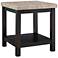Kansas 22" Wide Marble and Espresso Square End Table