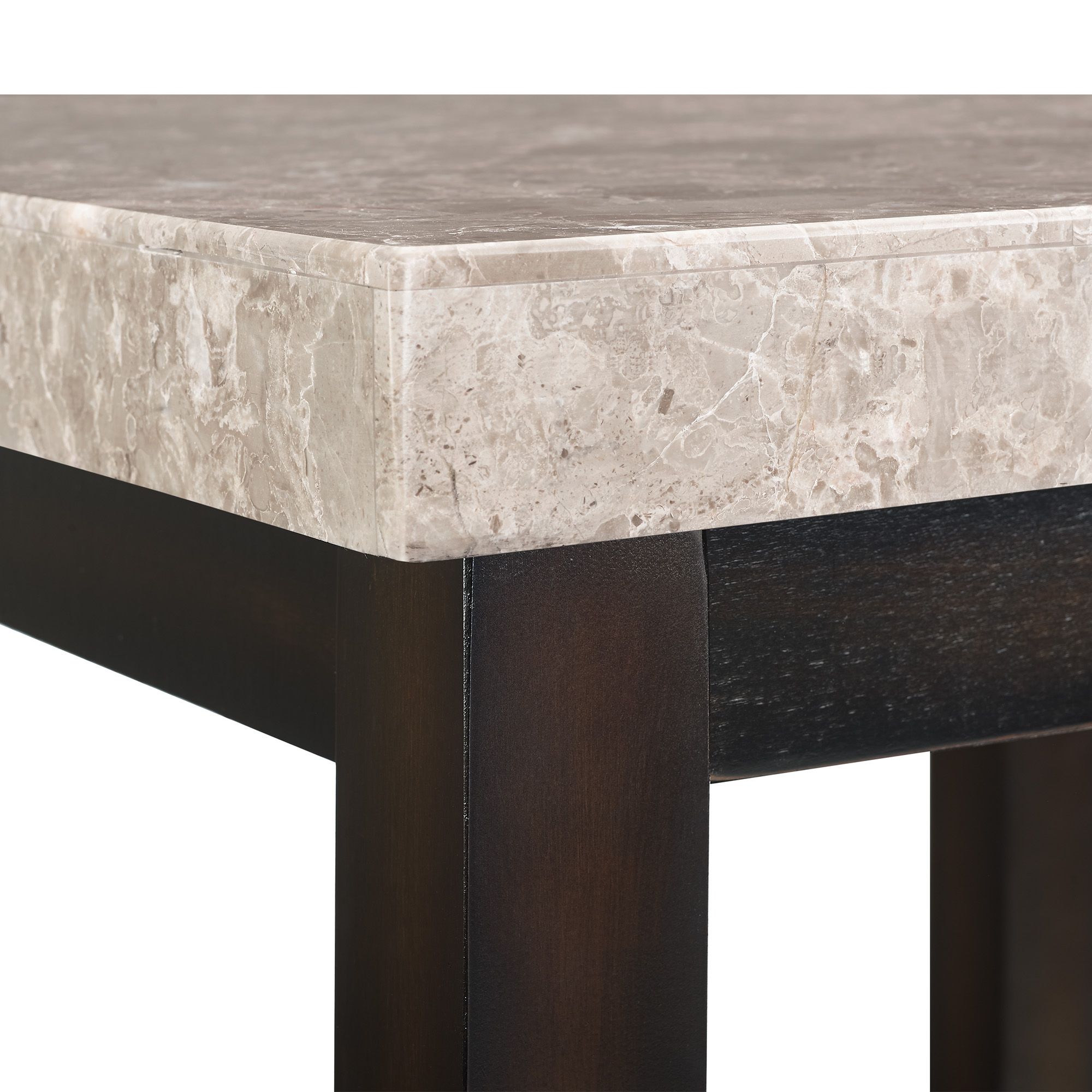 Image 5 Kansas 22" Wide Marble and Espresso Square End Table more views