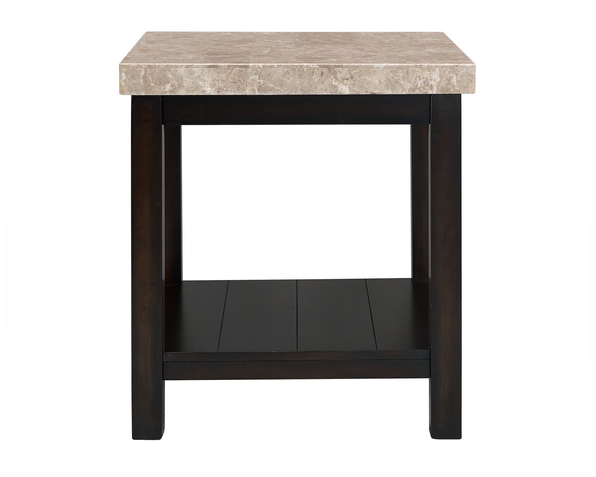 Image 6 Kansas 22" Wide Marble and Espresso Square End Table more views