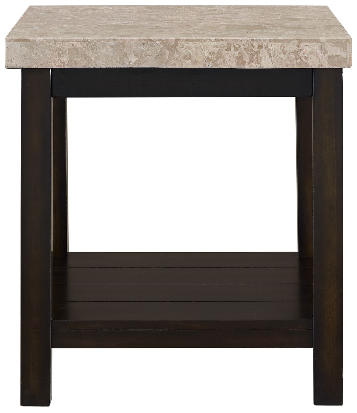Image 7 Kansas 22" Wide Marble and Espresso Square End Table more views