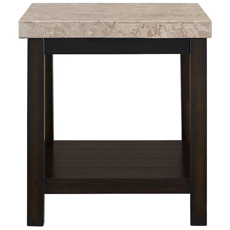 Image 7 Kansas 22" Wide Marble and Espresso Square End Table more views