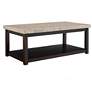 1_Kansas 48"W Marble and Espresso Brown Rectangle Coffee Table