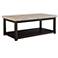 Kansas 48"W Marble and Espresso Brown Rectangle Coffee Table