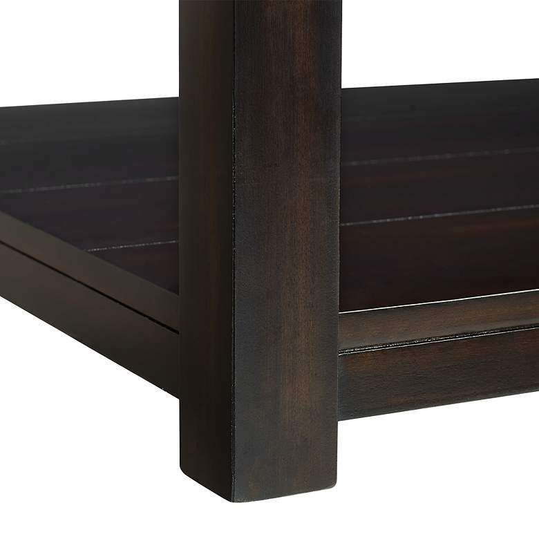 Image 3 Kansas 48"W Marble and Espresso Brown Rectangle Coffee Table more views