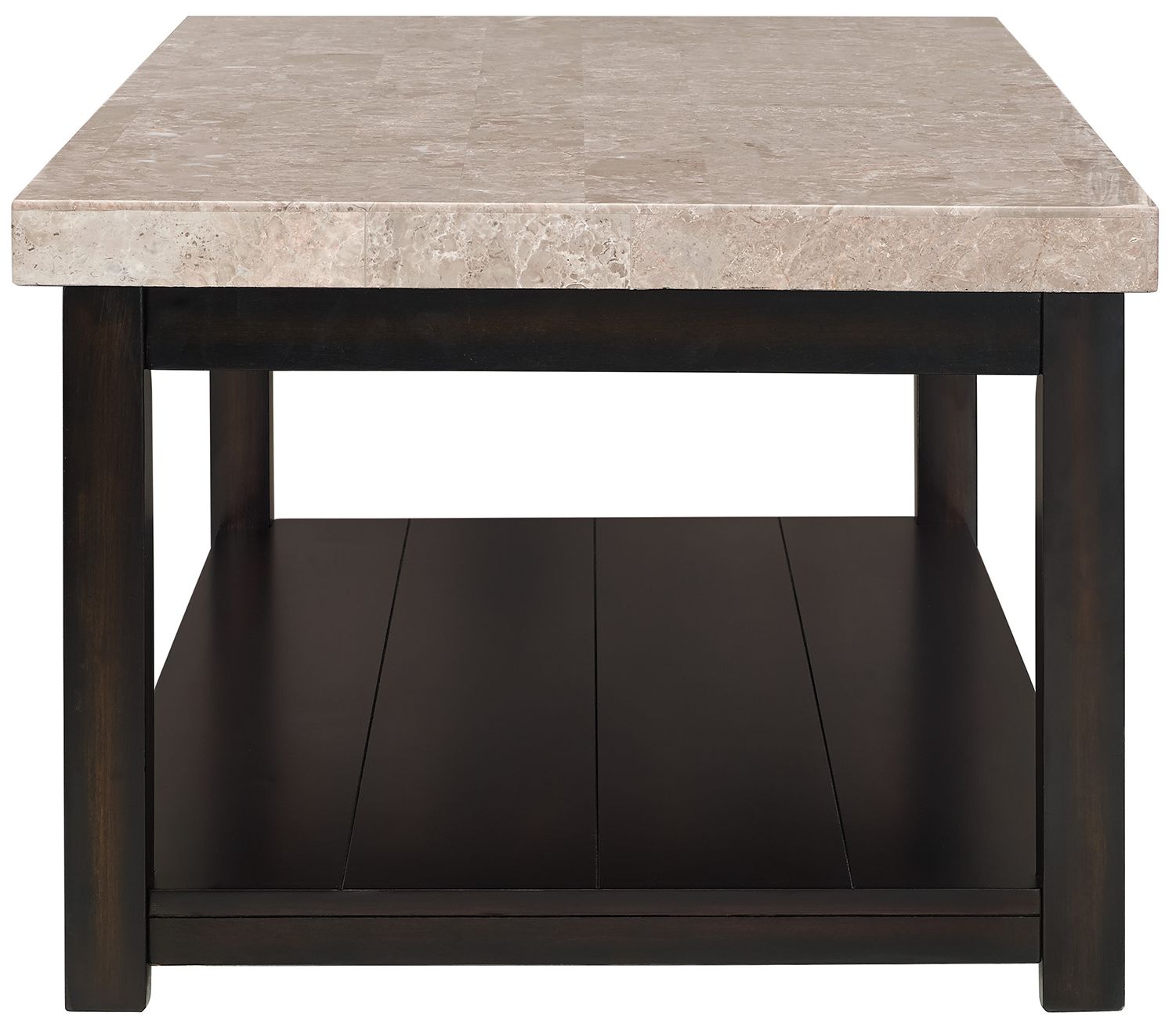 Image 5 Kansas 48"W Marble and Espresso Brown Rectangle Coffee Table more views