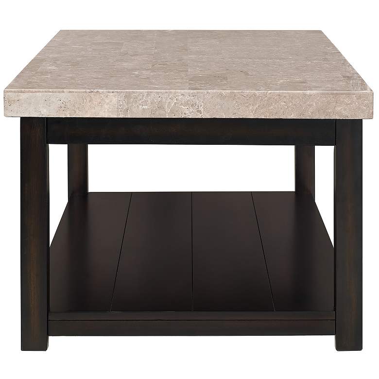 Image 5 Kansas 48"W Marble and Espresso Brown Rectangle Coffee Table more views