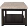 5_Kansas 48"W Marble and Espresso Brown Rectangle Coffee Table more views