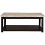 6_Kansas 48"W Marble and Espresso Brown Rectangle Coffee Table more views
