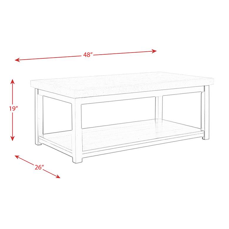 Image 7 Kansas 48"W Marble and Espresso Brown Rectangle Coffee Table more views