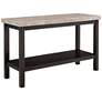 1_Kansas 48" Wide Marble and Espresso Rectangle Sofa Table
