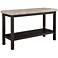 Kansas 48" Wide Marble and Espresso Rectangle Sofa Table