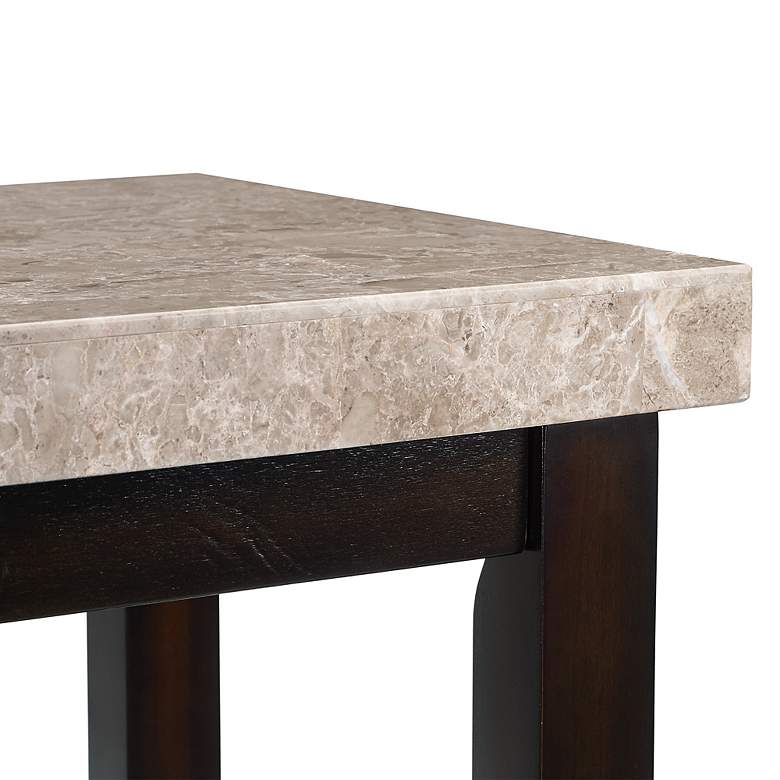 Image 5 Kansas 48" Wide Marble and Espresso Rectangle Sofa Table more views