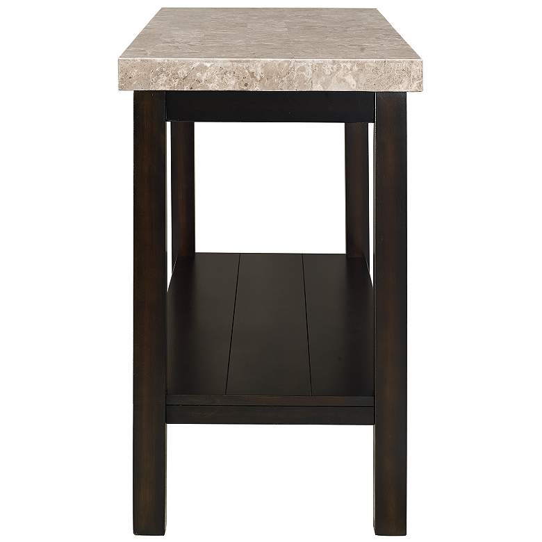 Image 6 Kansas 48" Wide Marble and Espresso Rectangle Sofa Table more views
