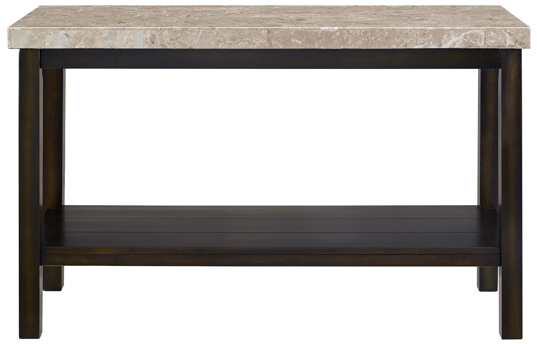 Image 7 Kansas 48" Wide Marble and Espresso Rectangle Sofa Table more views