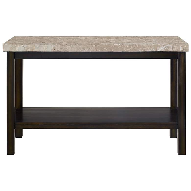 Image 7 Kansas 48" Wide Marble and Espresso Rectangle Sofa Table more views